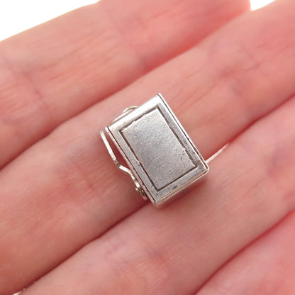 925 Sterling Silver Antique Art Deco Enamel Slot Machine 3D Charm Pendant