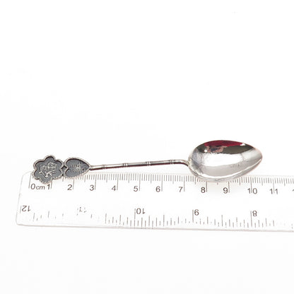 925 Sterling Silver Antique Chinese Fortune & Longevity Bamboo Coffee Spoon