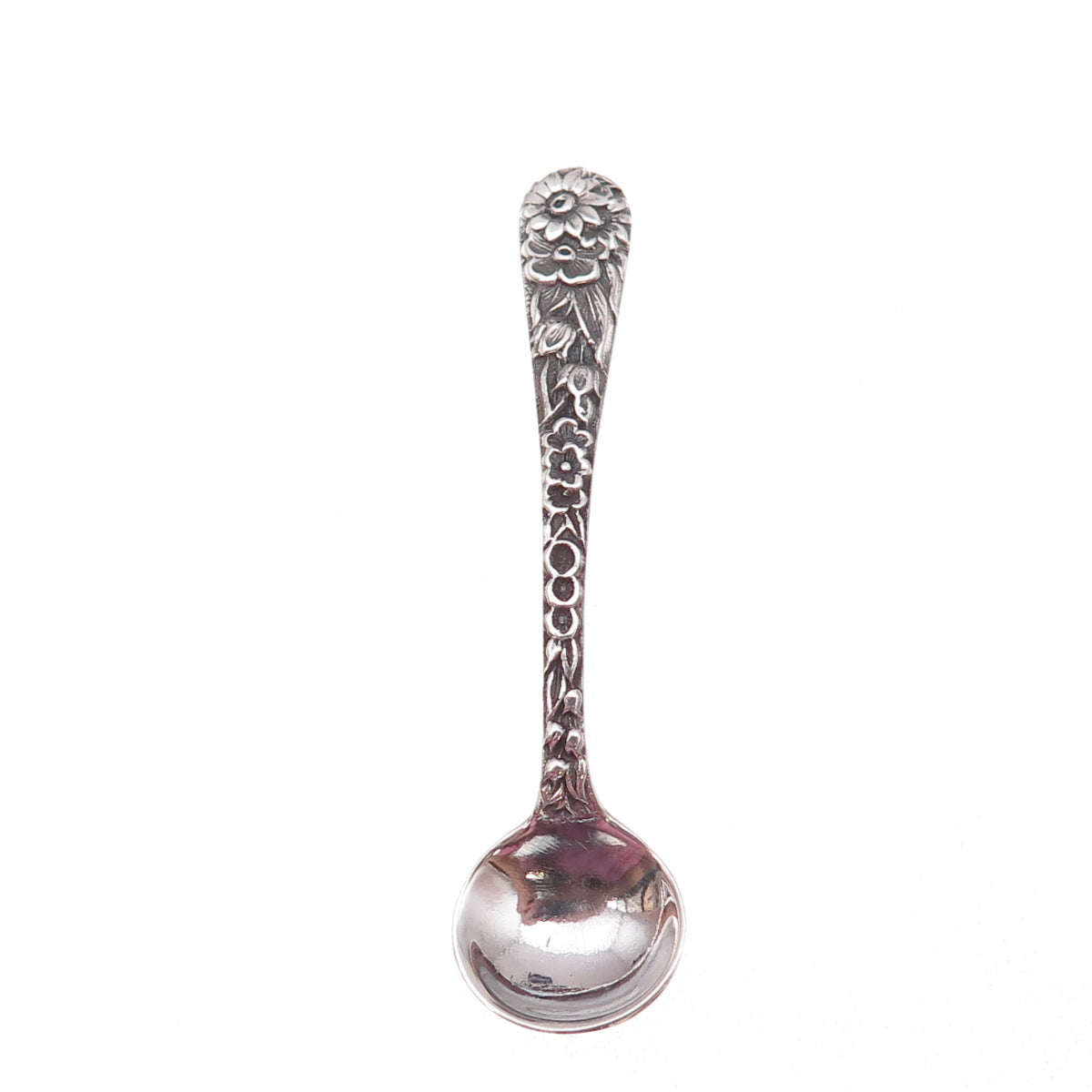 Kirk Stieff 925 Sterling Silver Antique 1924 Repousse Salt & Spices Spoon