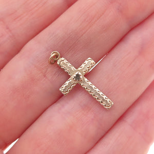 Henry F. Barrows 1/20 12K Gold Filled Antique Art Deco Heart Cross Charm Pendant