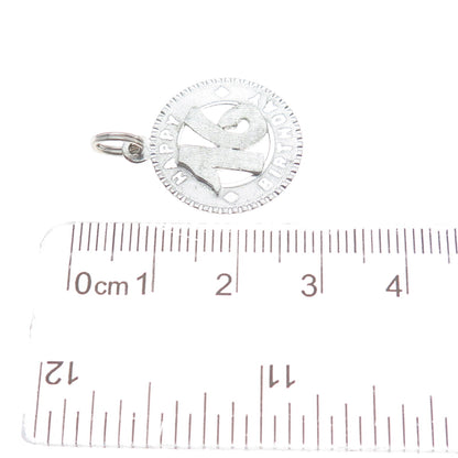 MARK MERCY 925 Sterling Silver Vintage Sweet 16th Happy Birthday Charm Pendant