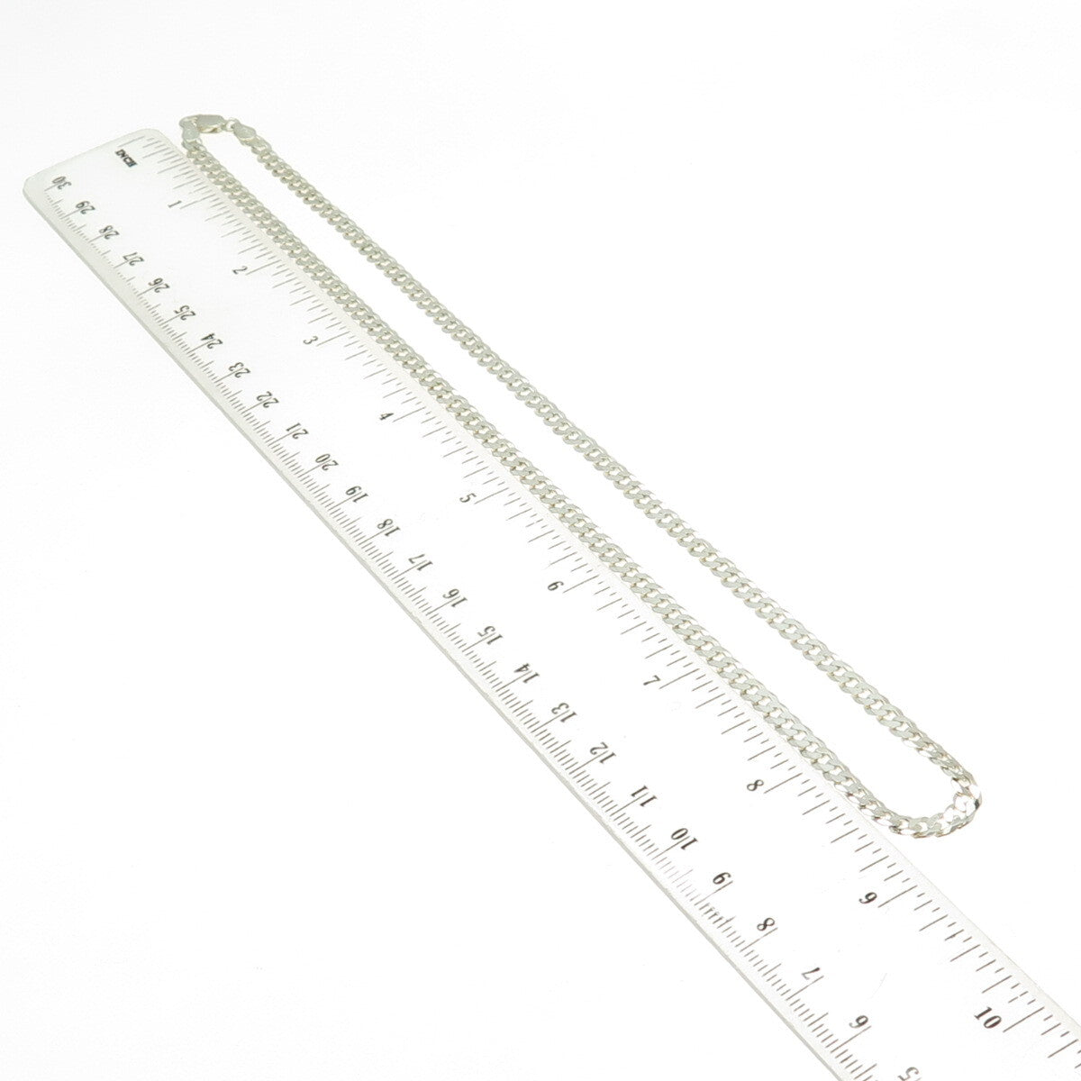925 Sterling Silver Italy Cuban Chain Necklace 18"