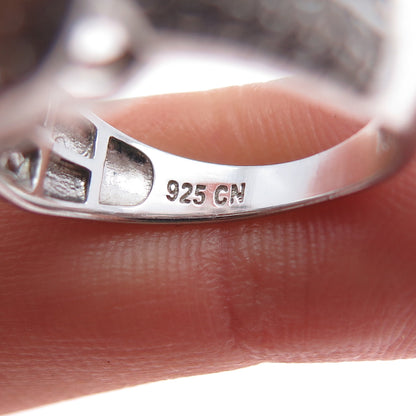 925 Sterling Silver Canary & White C Z Sparkle Ring Size 7