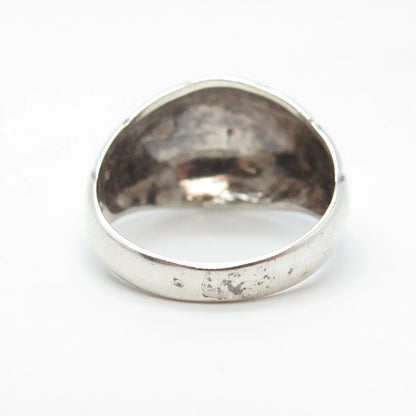 925 Sterling Silver Vintage Cage / Striped Ring Size 6.25