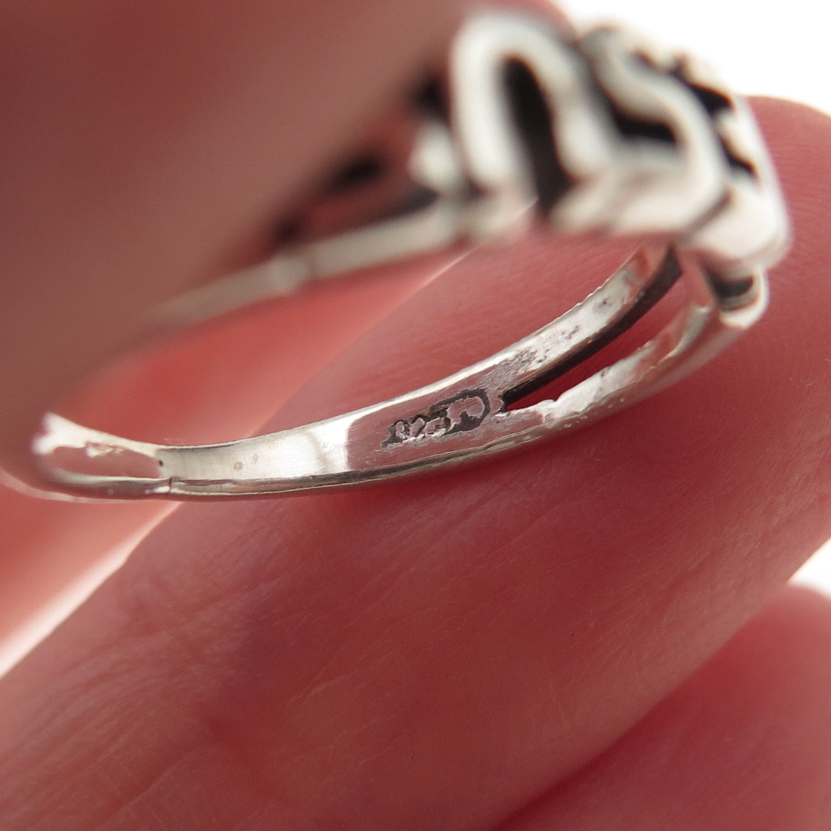 925 Sterling Silver Vintage Jesus Oxidized Name Ring Size 5.5