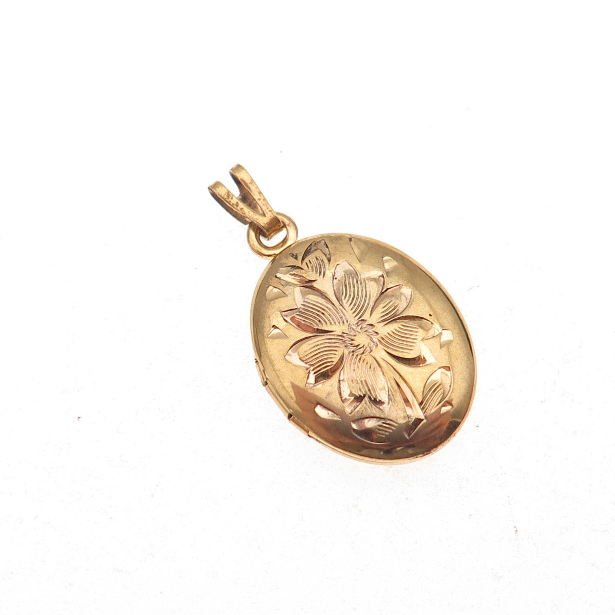 Gold Filled Vintage Floral Locket Charm Pendant