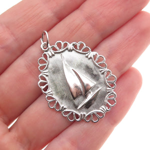 M&M Mark Mercy 925 Sterling Silver Vintage Sailboat Charm Pendant