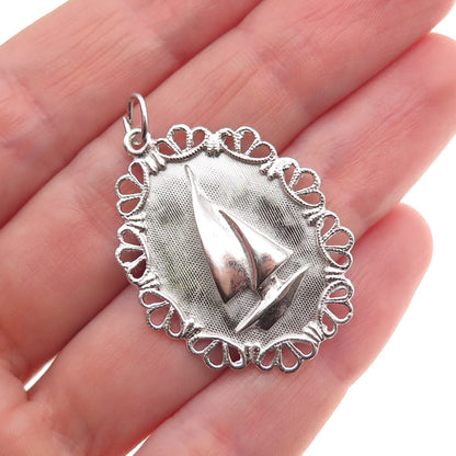 M&M Mark Mercy 925 Sterling Silver Vintage Sailboat Charm Pendant