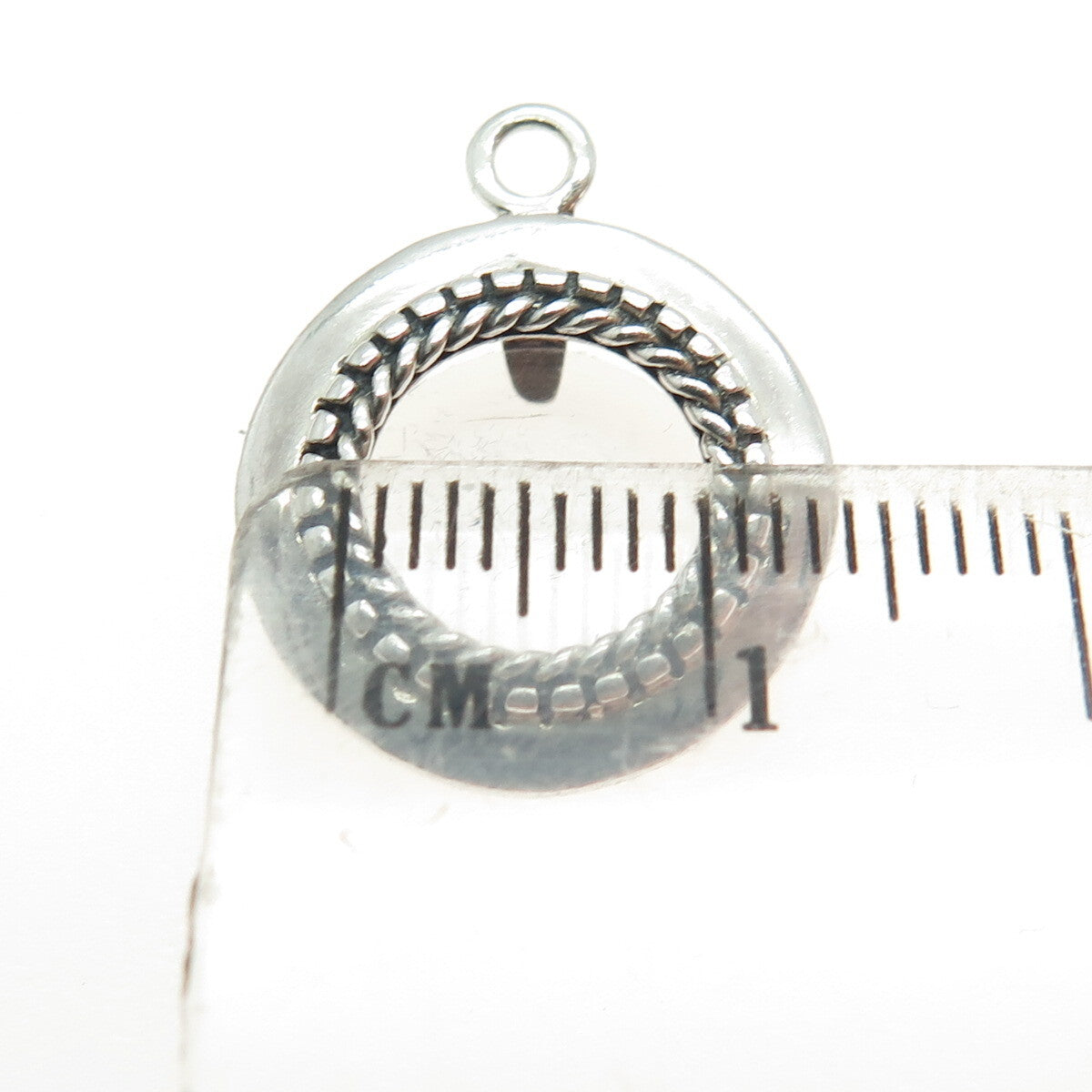 925 Sterling Silver Vintage Picture Frame Round Pendant