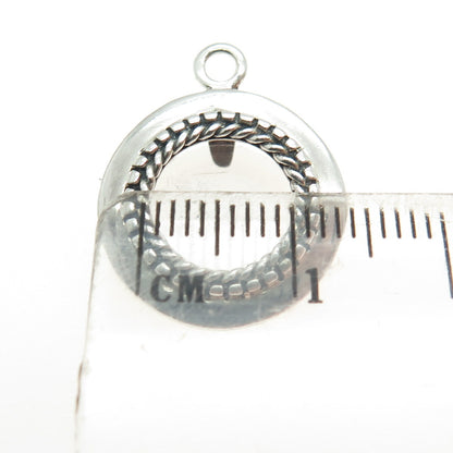 925 Sterling Silver Vintage Picture Frame Round Pendant