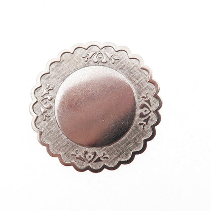 Lamode 925 Sterling Silver Antique Art Deco Engravable Floral Pin Brooch