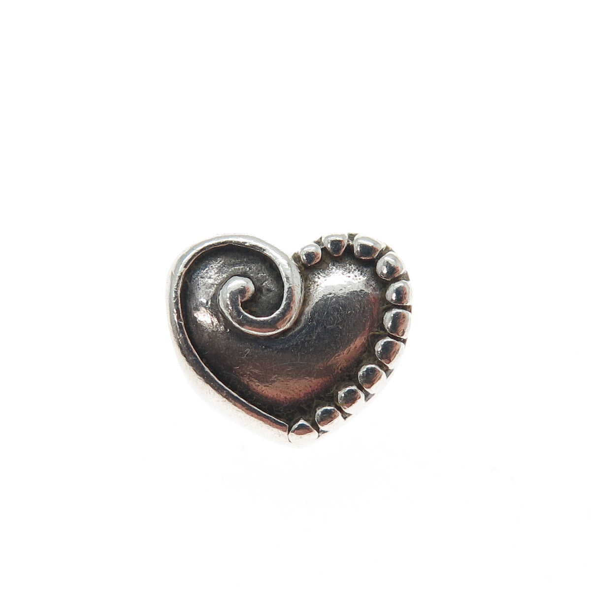 PAGODA PGDA 925 Sterling Silver Vintage Heart Bead Charm
