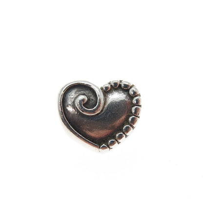 PAGODA PGDA 925 Sterling Silver Vintage Heart Bead Charm