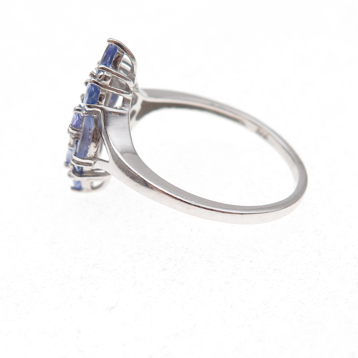 Chuck Clemency 925 Sterling Silver Real Multi-Cut Tanzanite Ring Size 8.25