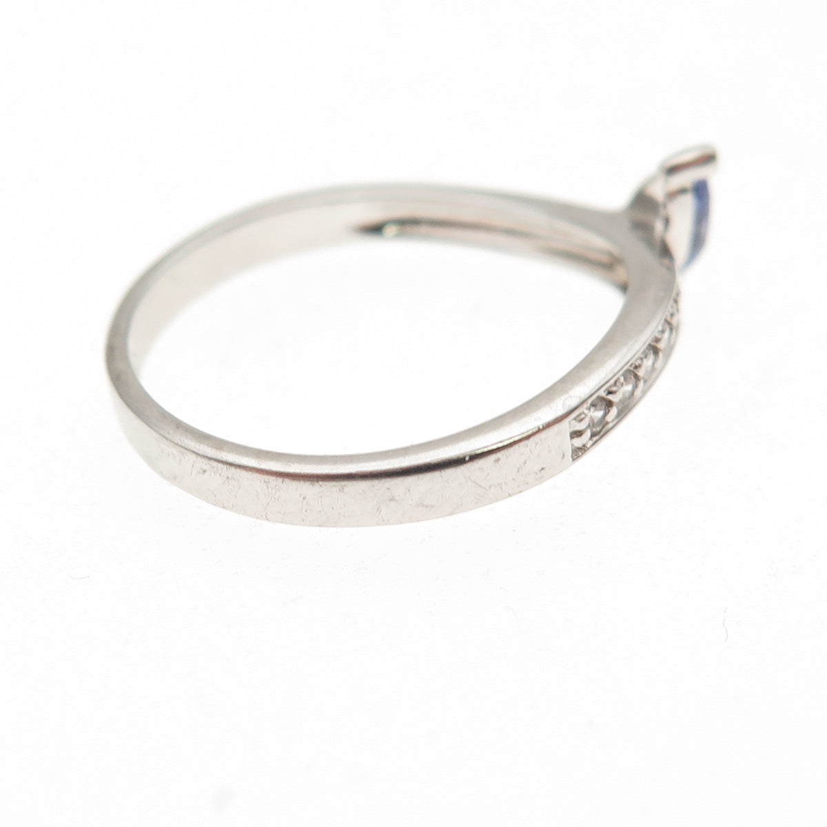 BGE Bradford 925 Sterling Silver Blue & White C Z Always Ring Size 7.25
