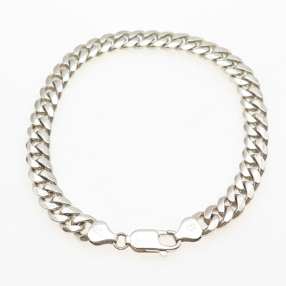 Karizia Spa KA-1772 925 Sterling Silver Vintage Italy Cuban Link Bracelet 8.75"
