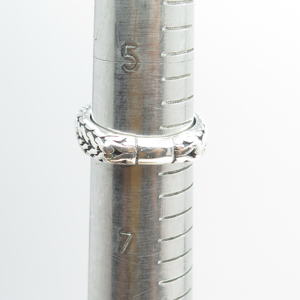 925 Sterling Silver Vintage Tiga Chain Link Ring Size 6.25