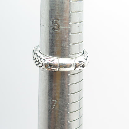 925 Sterling Silver Vintage Tiga Chain Link Ring Size 6.25