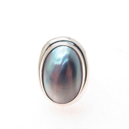 JAY KING DESERT ROSE & TOM DAVID NAVAJO Old Pawn Sterling Silver MOP Ring Size 6