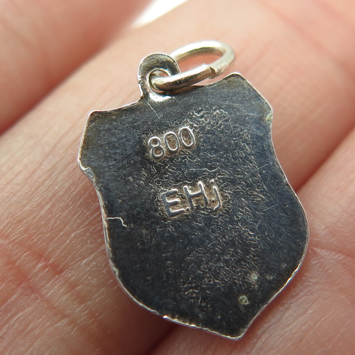 800 Silver Vintage Enamel Gerolstein Germany Minimalist Charm Pendant