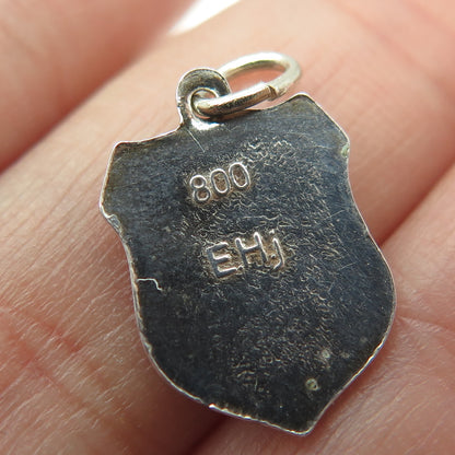 800 Silver Vintage Enamel Gerolstein Germany Minimalist Charm Pendant