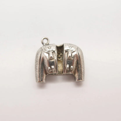 925 Sterling Silver Vintage Blazer Charm Pendant
