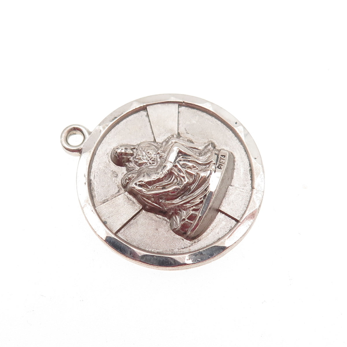 CATAMORE Sterling Silver Vintage World's Fair Pieta Michelangelo Medal Pendant