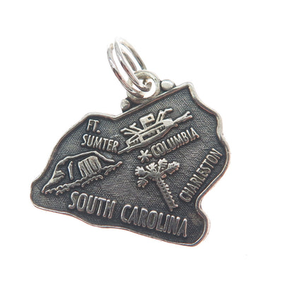 MAISELS INDIAN TRADING Sterling Silver Vintage South Carolina Mini Charm Pendant