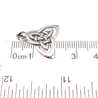 Solvar 925 Sterling Silver Vintage Dublin Celtic Trinity Knot Charm Pendant