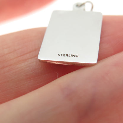 925 Sterling Silver Red Enamel Lifestyle Fun & Freedom Minimalist Charm Pendant