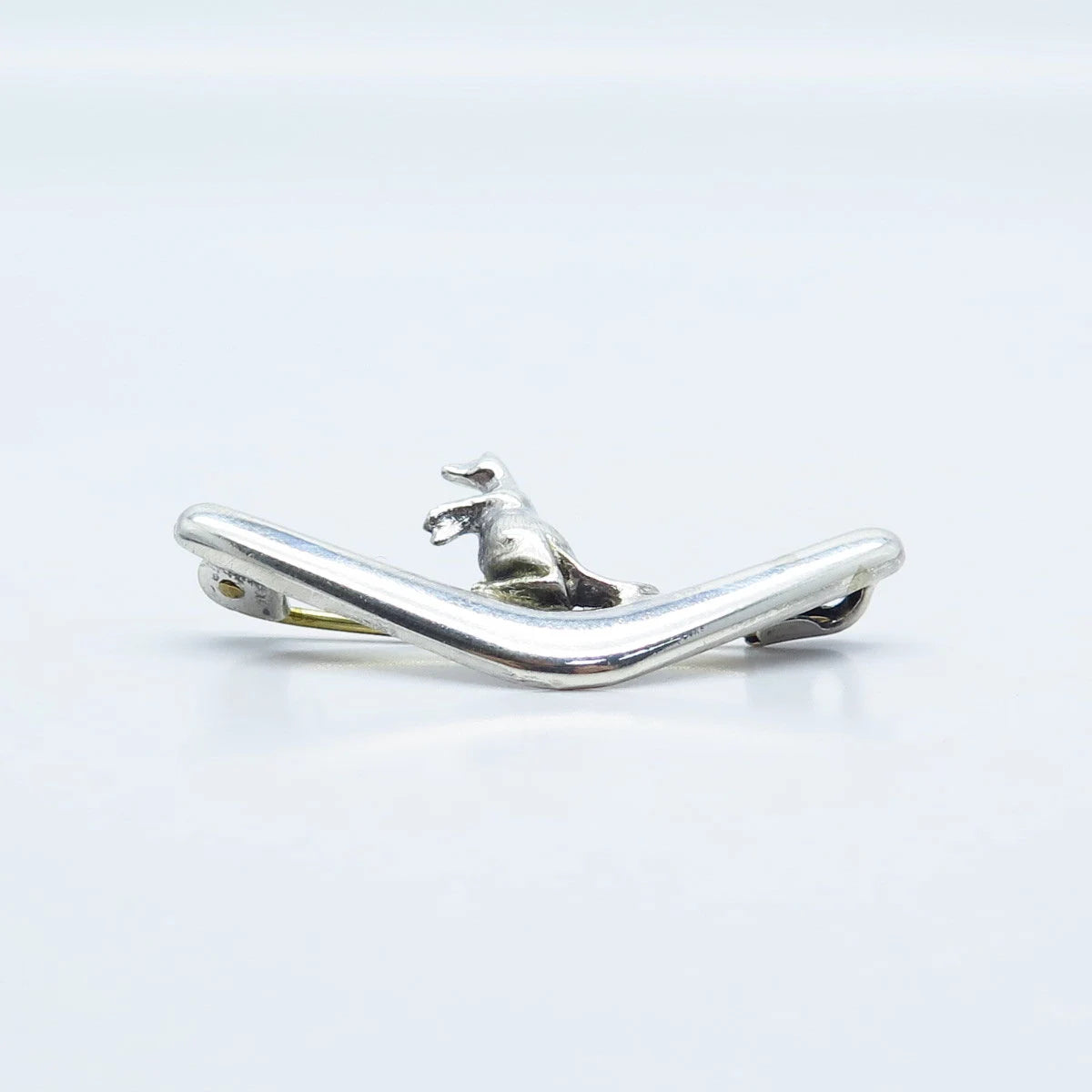 925 Sterling Silver 2-Tone Vintage Kangaroo Pin Brooch