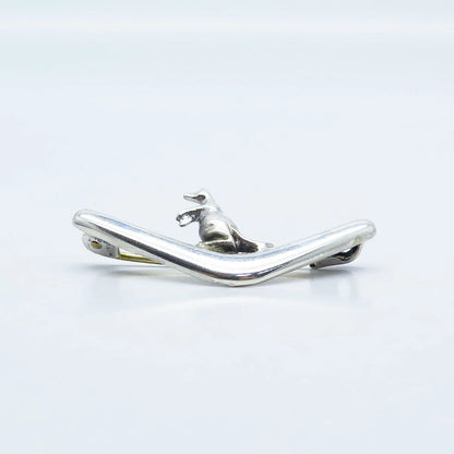 925 Sterling Silver 2-Tone Vintage Kangaroo Pin Brooch