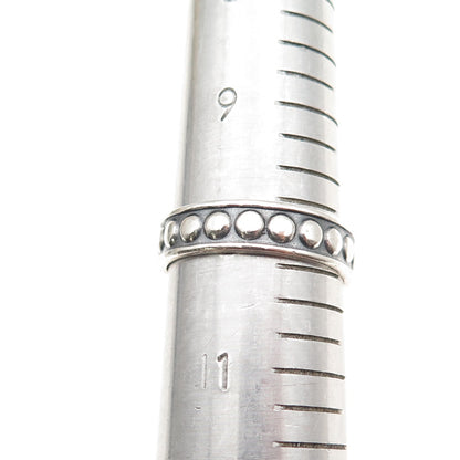 925 Sterling Silver Vintage Mexico Dotted Oxidized Band Ring Size 10.25