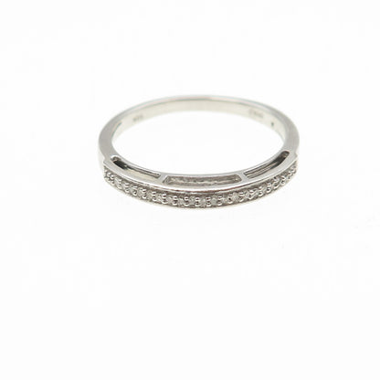 JANE SEYMOUR Sterling Silver Real Round-Cut Diamond Half Eternity Ring Size 6.75