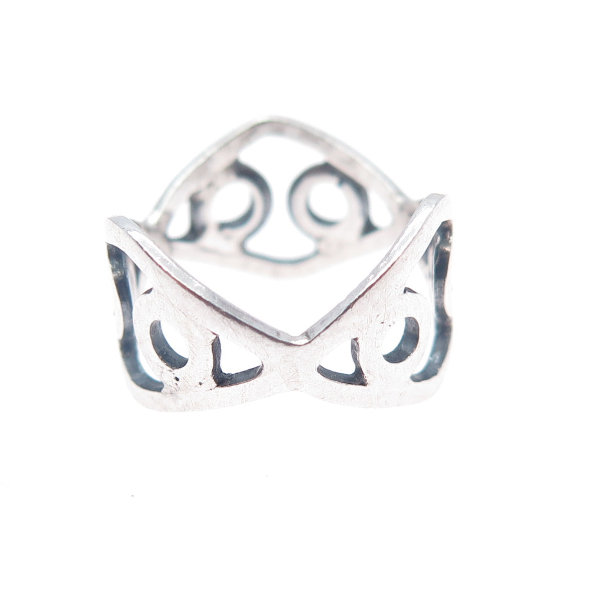 925 Sterling Silver Vintage Modernist Ring Size 5