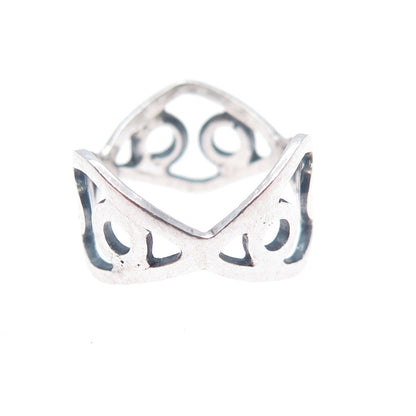925 Sterling Silver Vintage Modernist Ring Size 5