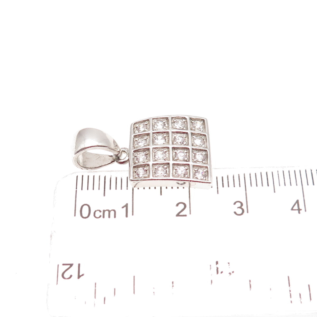 925 Sterling Silver Round-Cut C Z Mini Charm Pendant