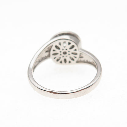 925 Sterling Silver Round-Cut C Z Engagement Ring Size 8