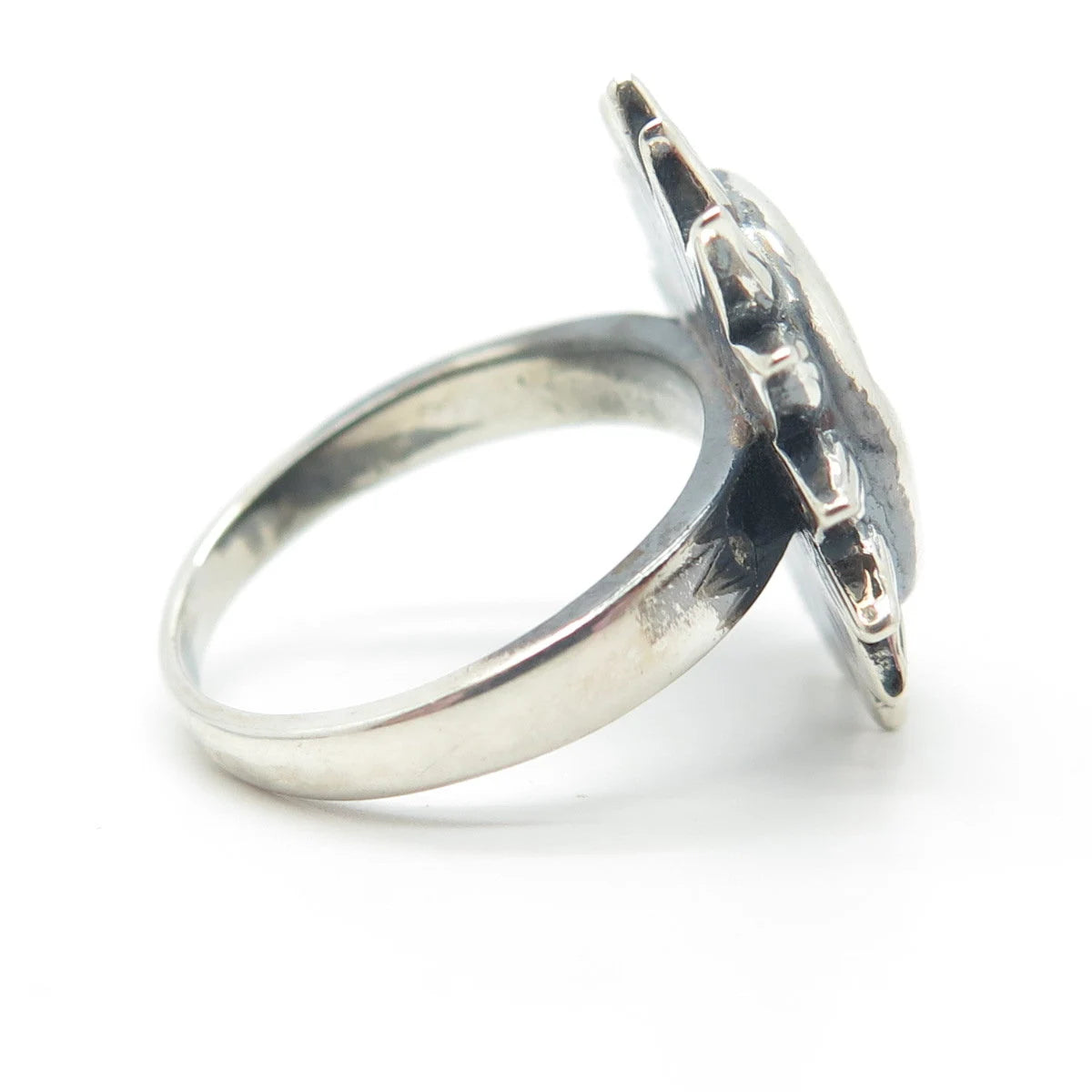 925 Sterling Silver Vintage Moon & Sun Eclipse Ring Size 7