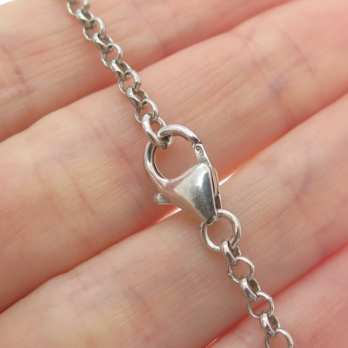 AZRIEL DAVID 925 Sterling Silver Vintage Locket Oxidized Rolo Chain Necklace 20"