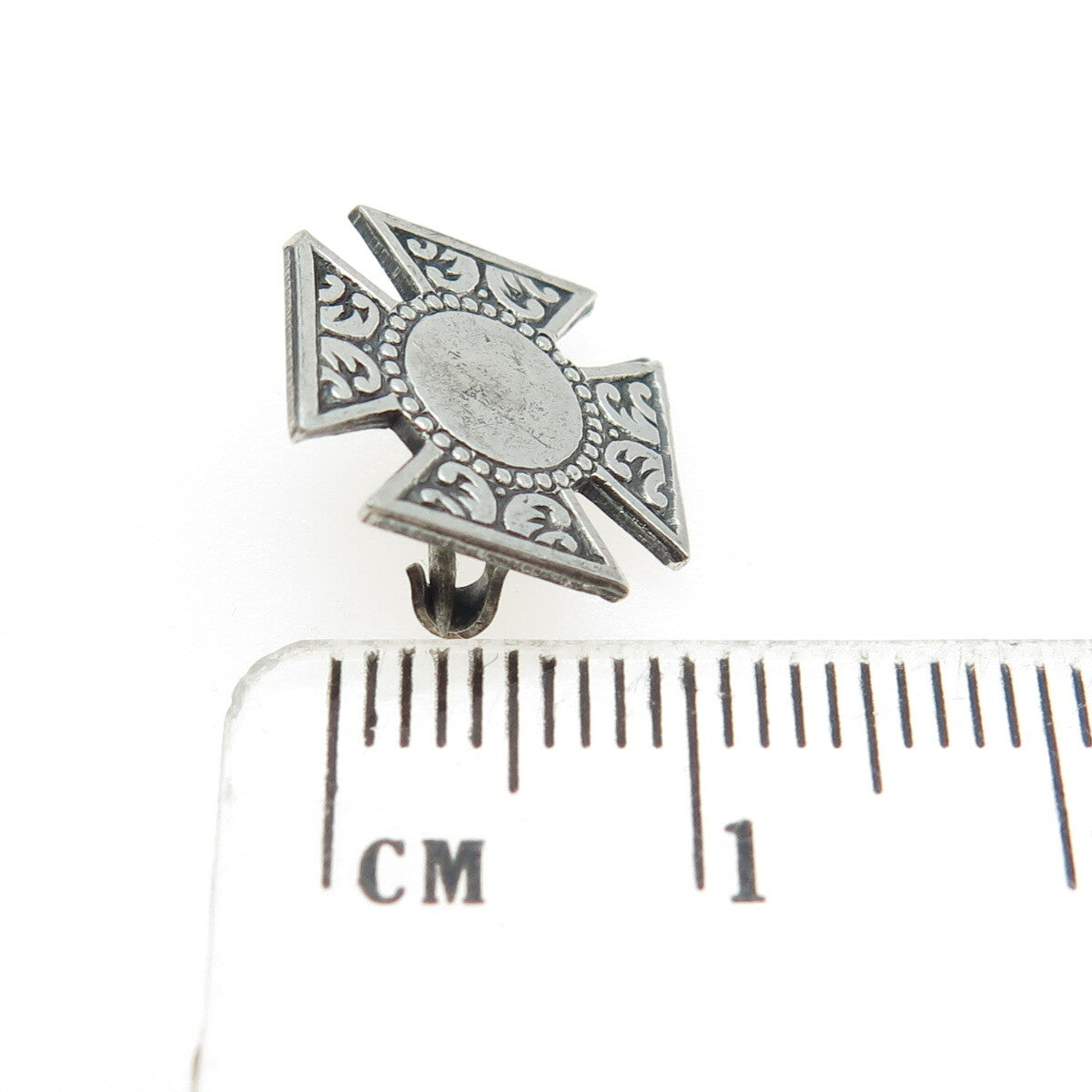 925 Sterling Silver Antique Art Deco Cross Pin Brooch