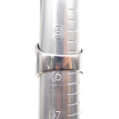 925 Sterling Silver Vintage Modernist Ribbed Oxidized Ring Size 6