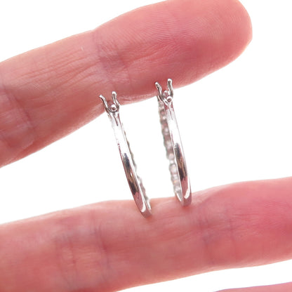SK9 Allure Gems 925 Sterling Silver Real Round-Cut Diamond Hoop Earrings