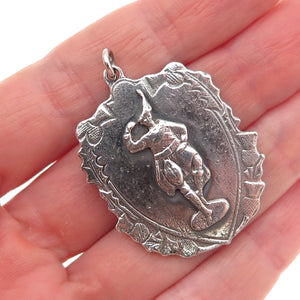 Johnson 925 Sterling Antique Art Deco Scottish Highlander Man Fob Charm Pendant