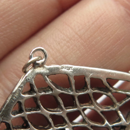 925 Sterling Silver Vintage C Z Ladies Pouch Necklace Central Part