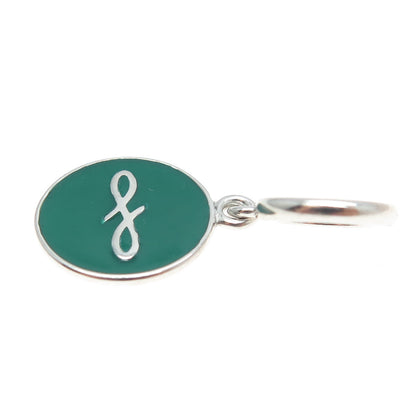 ENDLESS 925 Sterling Silver Green Enamel Infinity Love Dangle Charm