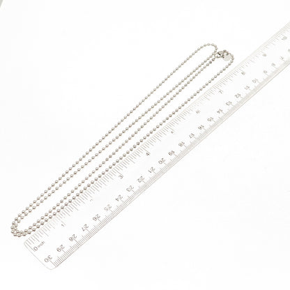 Tiffany & Co. 925 Sterling Silver Vintage Ball Beaded Chain Necklace 32"