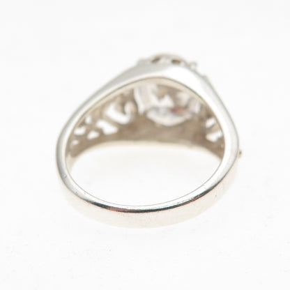 Chateau D’Argent 925 Sterling Silver Vintage Oval-Cut C Z Heart Ring Size 6