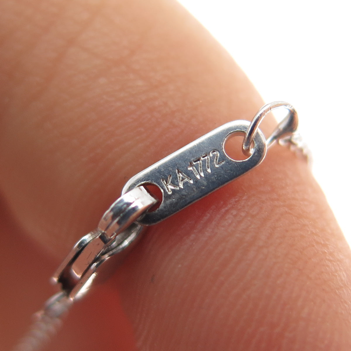 KARIZIA KA 1772 Sterling Silver 10K Gold Real Diamond Heart Chain Necklace 18"