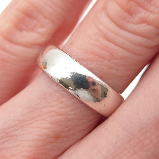 SHUBE 925 Sterling Silver Vintage Classic Wedding Band Ring Size 5.75